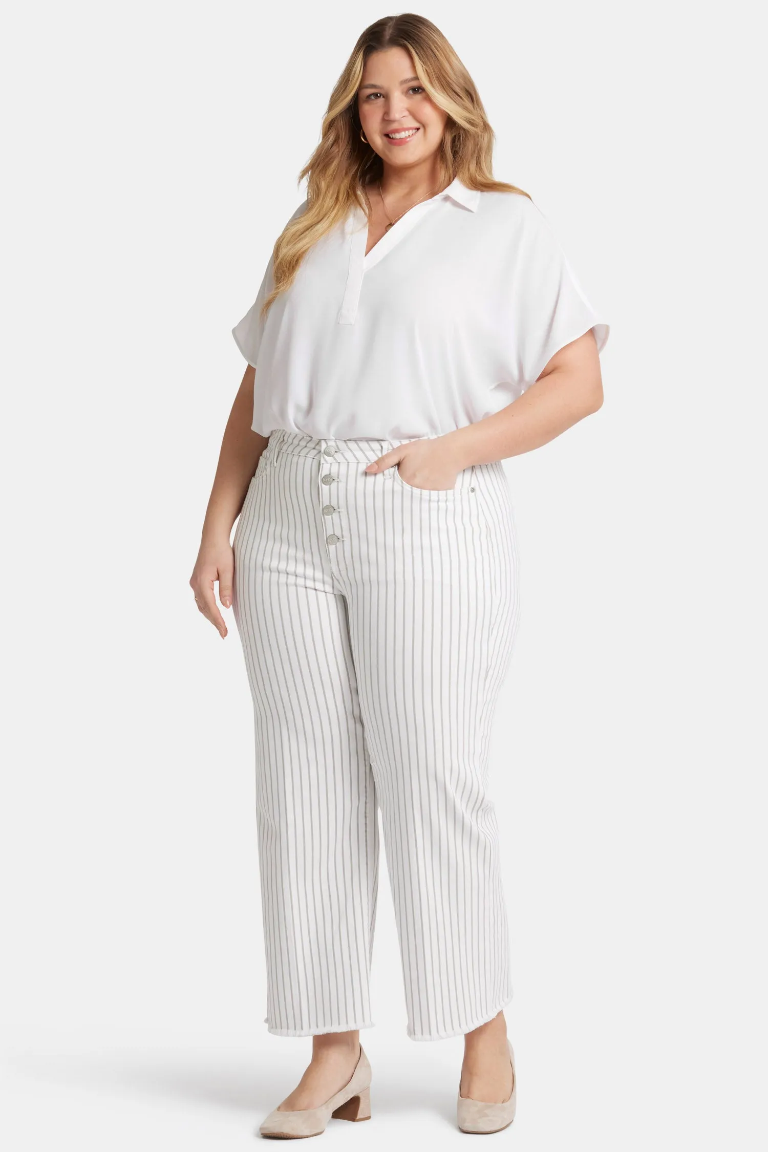 Teresa Wide Leg Ankle Jeans In Plus Size - Beach Cruise Stripe sold by NYDJ product image thumbnail 4