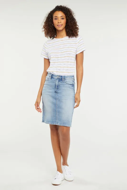 5 Pocket Jean Skirt In Petite - Quinta sold by NYDJ