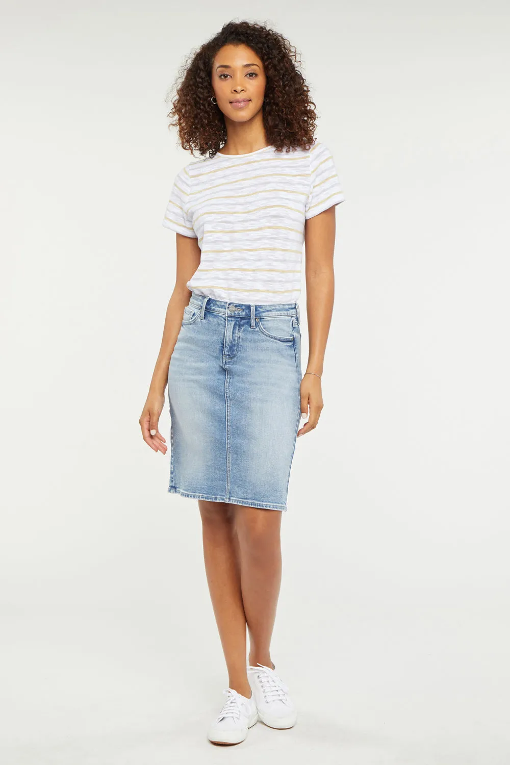 5 Pocket Jean Skirt In Petite - Quinta sold by NYDJ