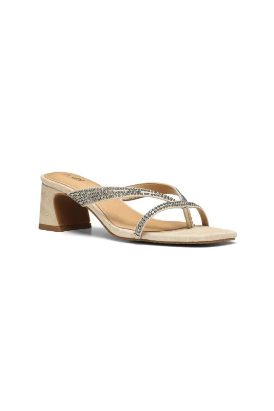 Glynn Block Heel Sandals - Light Gold sold by NYDJ