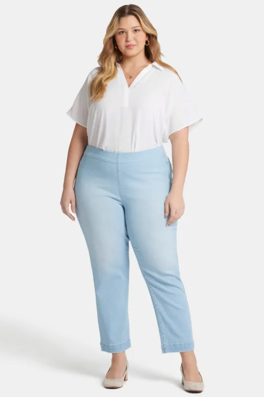 Bailey Relaxed Straight Ankle Pull-On Jeans In Plus Size - Santorini sold by NYDJ