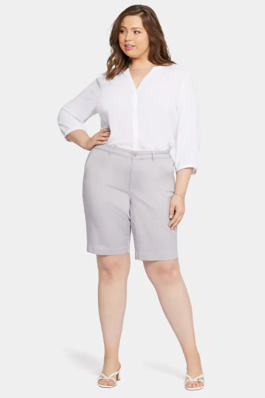 Bermuda Shorts In Plus Size - Pearl Grey sold by NYDJ