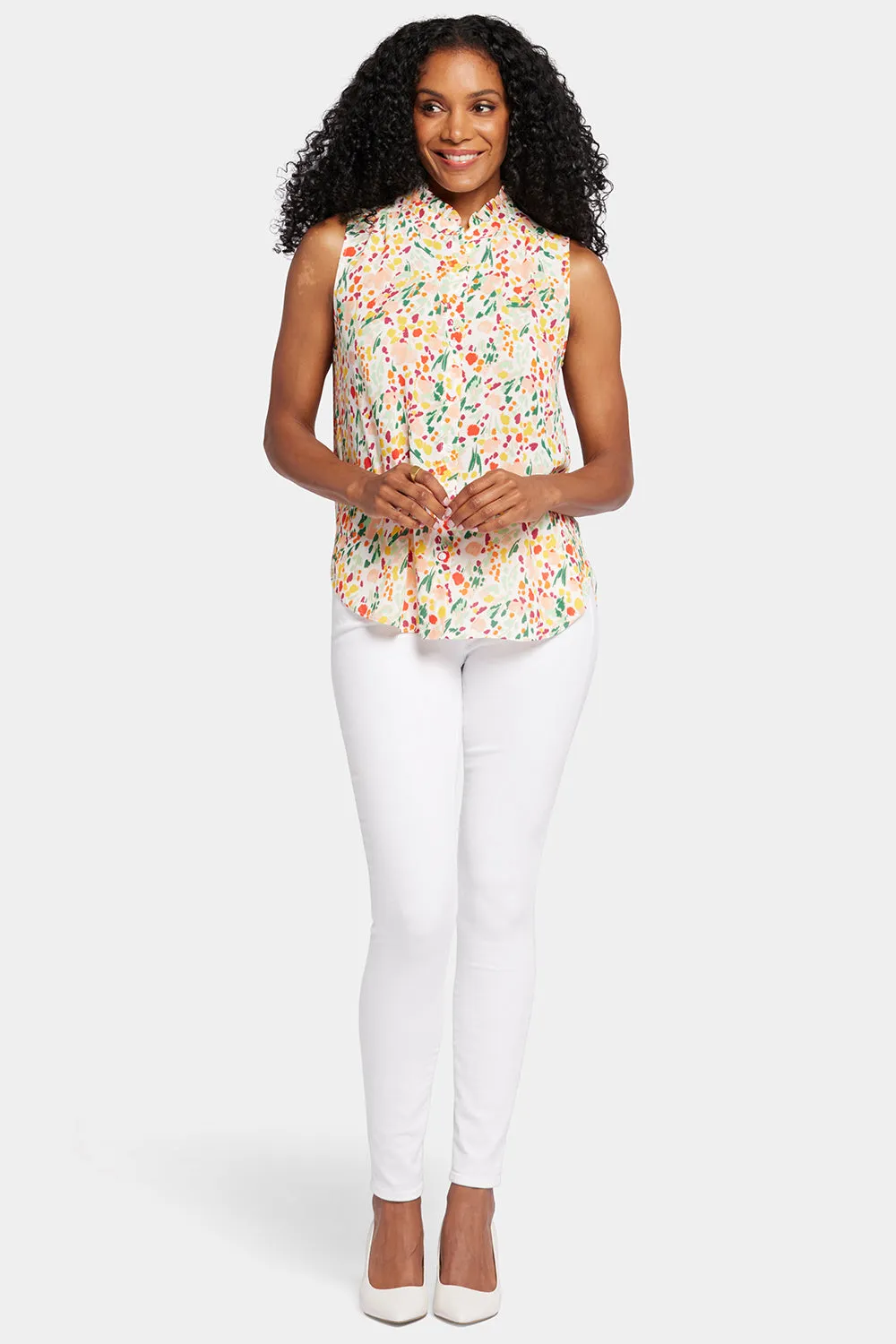 Sleeveless Ruffle Neck Blouse - Veronica Springs sold by NYDJ product image thumbnail 5