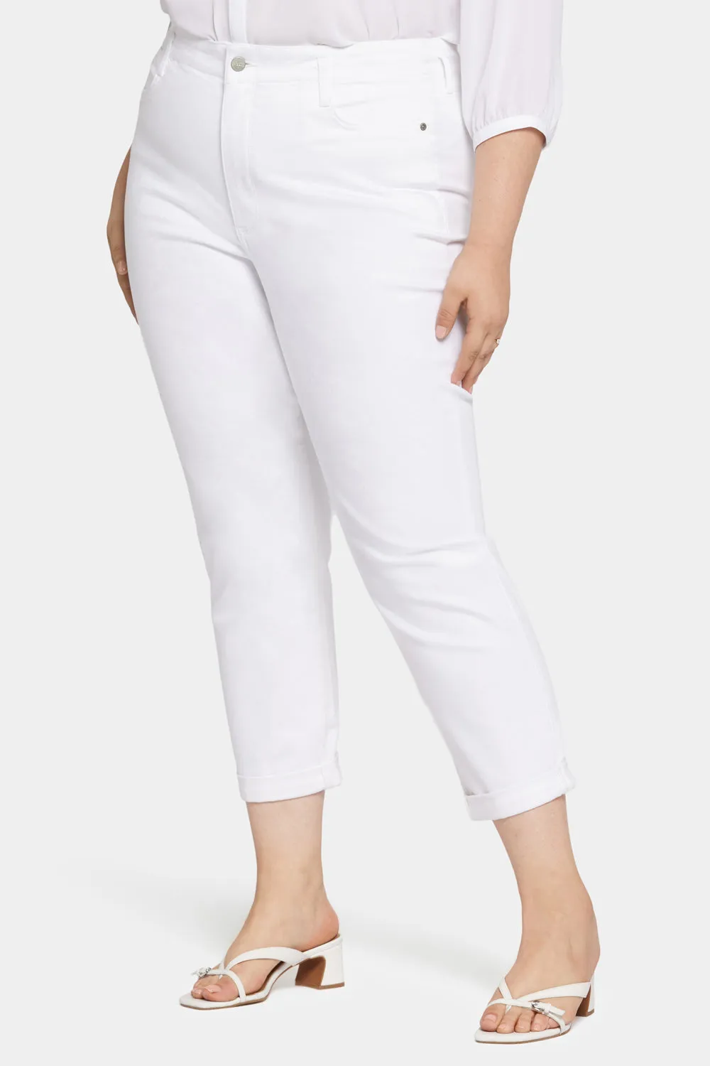 Margot Girlfriend Jeans In Petite Plus Size - Optic White sold by NYDJ product image thumbnail 3
