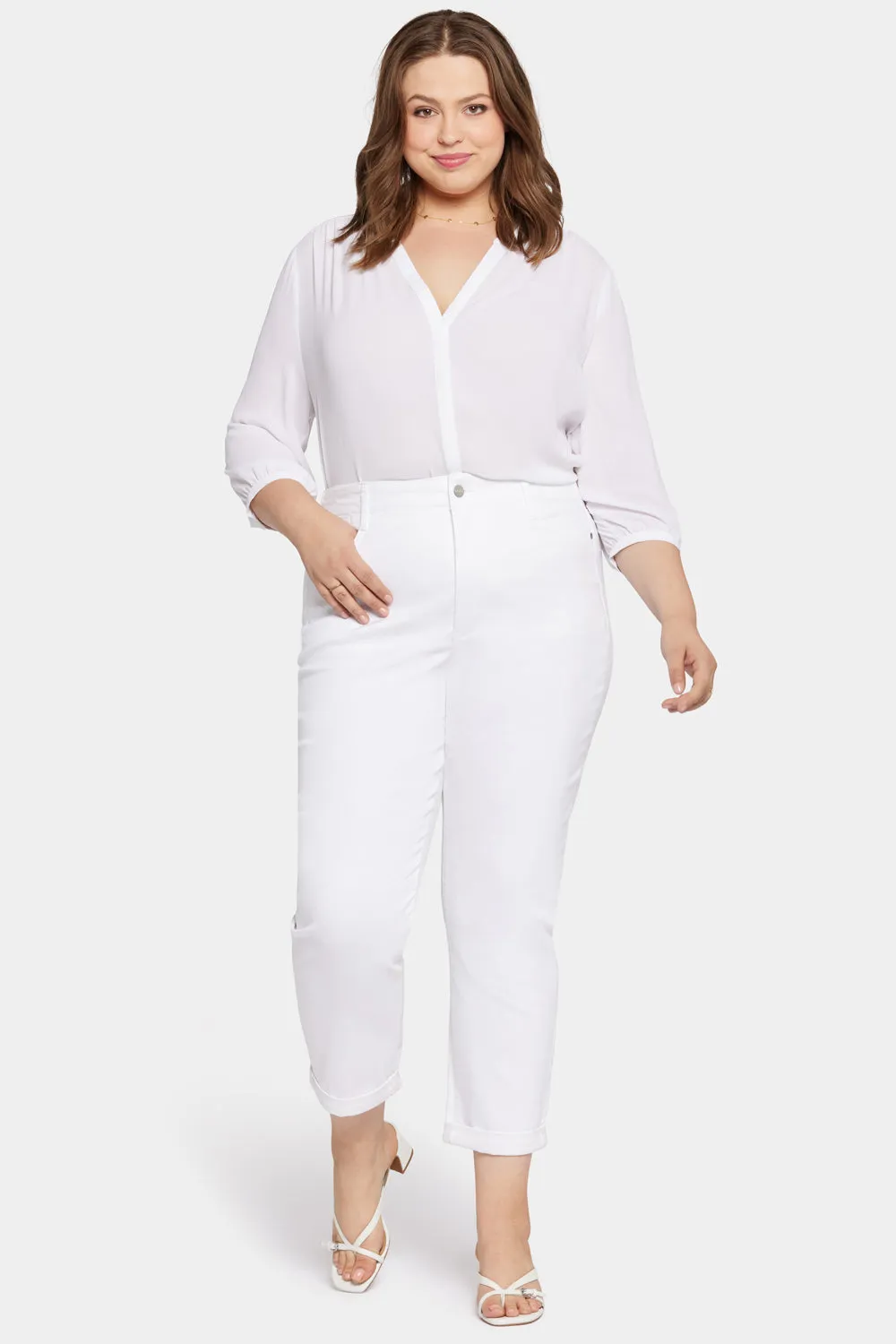 Margot Girlfriend Jeans In Petite Plus Size - Optic White sold by NYDJ