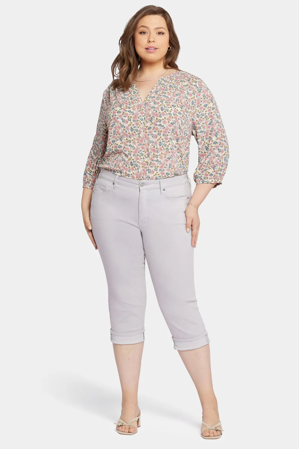 Marilyn Straight Crop Jeans In Plus Size - Pearl Grey sold by NYDJ
