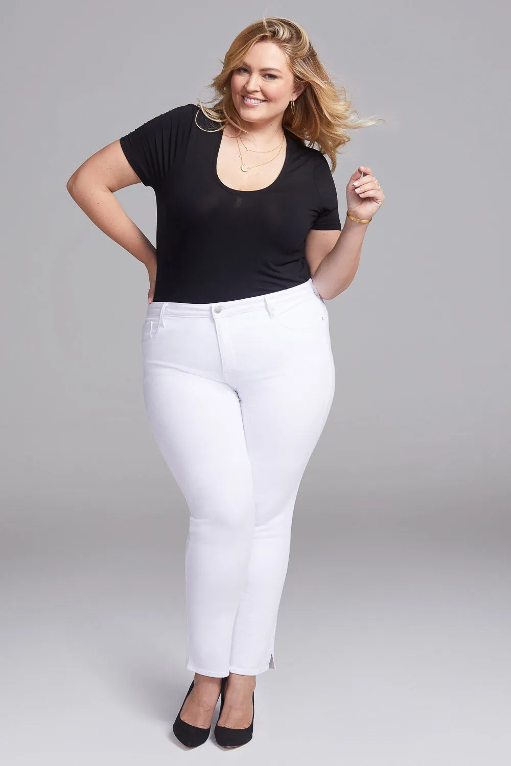 Slim Straight Ankle Jeans - Optic White sold by NYDJ