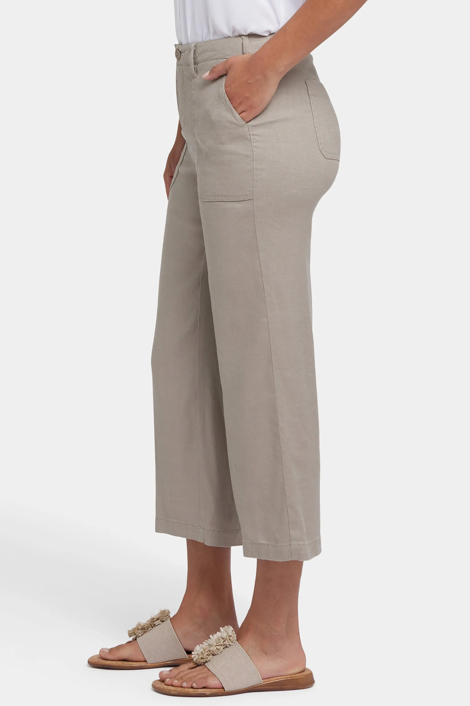 Wide Leg Cargo Capri Pants - Saddlewood sold by NYDJ product image thumbnail 3