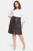 Faux Leather A-Line Skirt In Plus Size - Cordovan sold by NYDJ