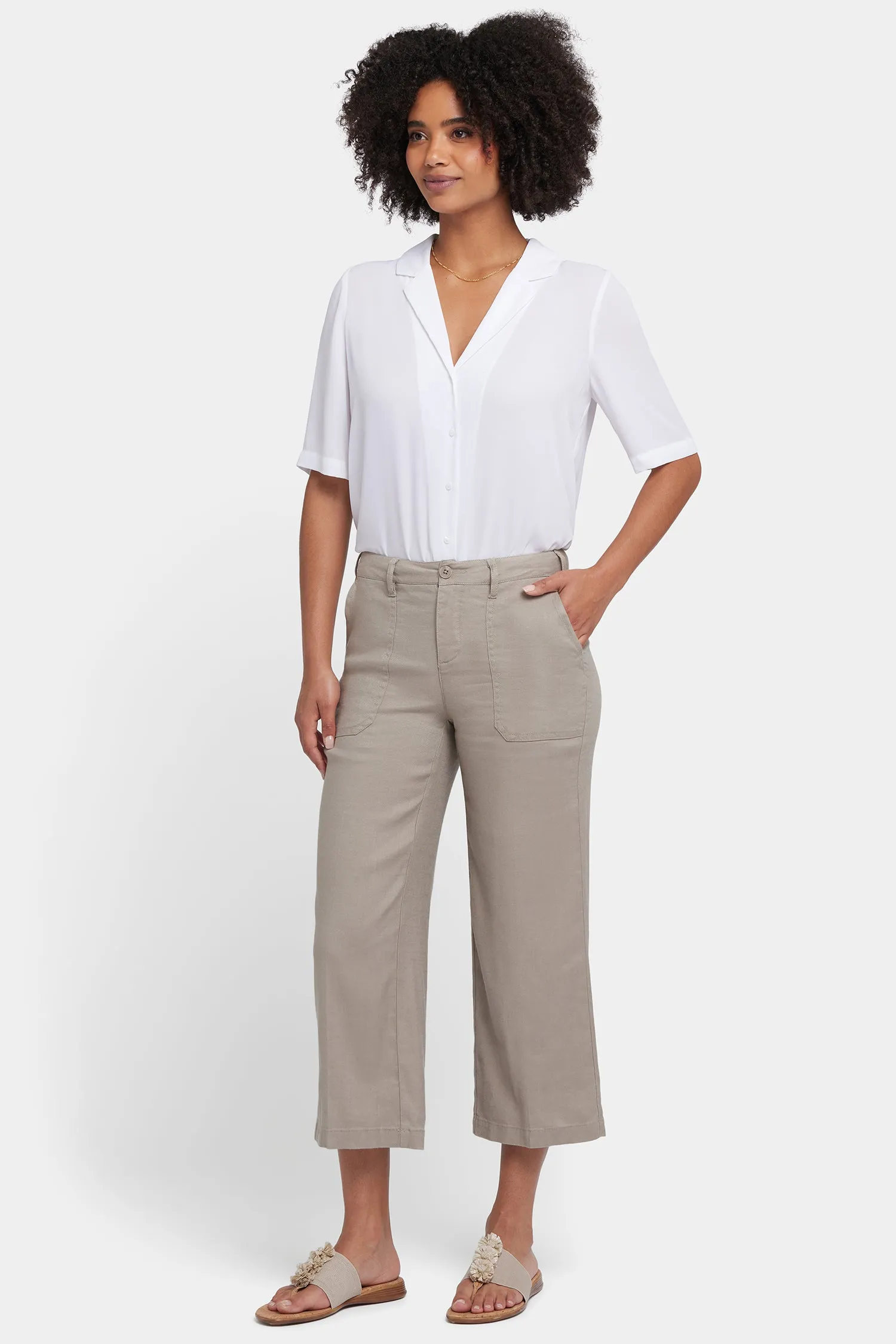 Wide Leg Cargo Capri Pants - Saddlewood sold by NYDJ product image thumbnail 4