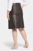 Faux Leather A-Line Skirt In Plus Size - Cordovan sold by NYDJ