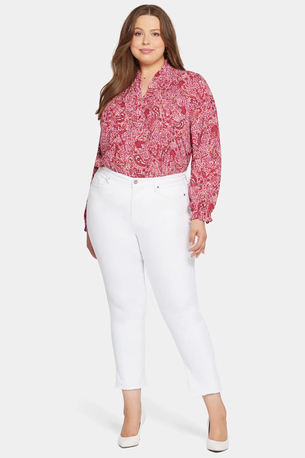 Sheri Slim Ankle Jeans In Plus Size - Optic White sold by NYDJ