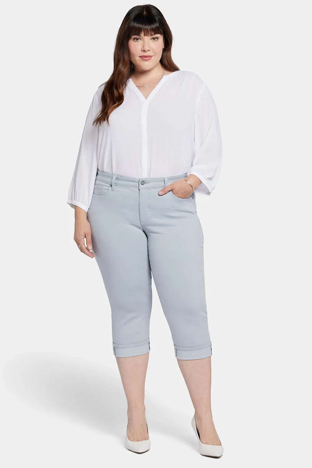Marilyn Straight Crop Jeans In Plus Size - Sea Ice sold by NYDJ