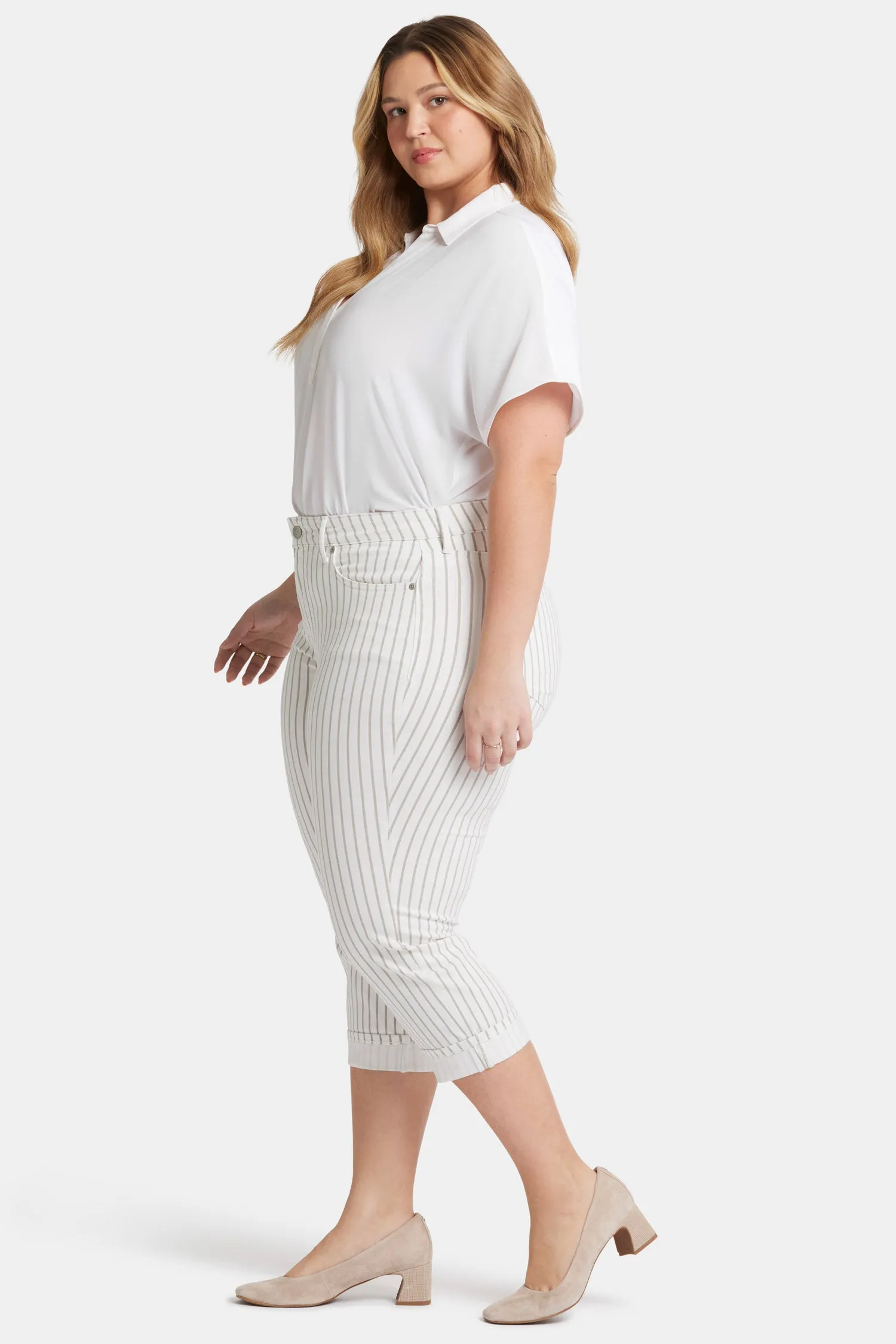 Marilyn Straight Crop Jeans In Plus Size - Beach Cruise Stripe sold by NYDJ product image thumbnail 5