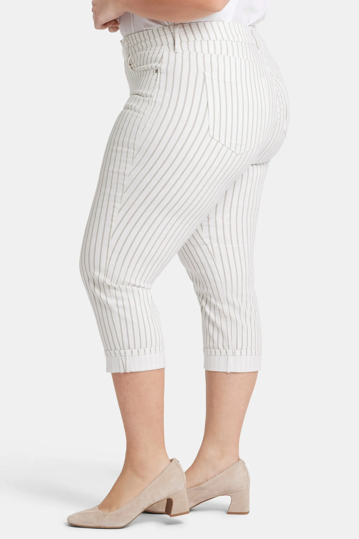 Marilyn Straight Crop Jeans In Plus Size - Beach Cruise Stripe sold by NYDJ product image thumbnail 3