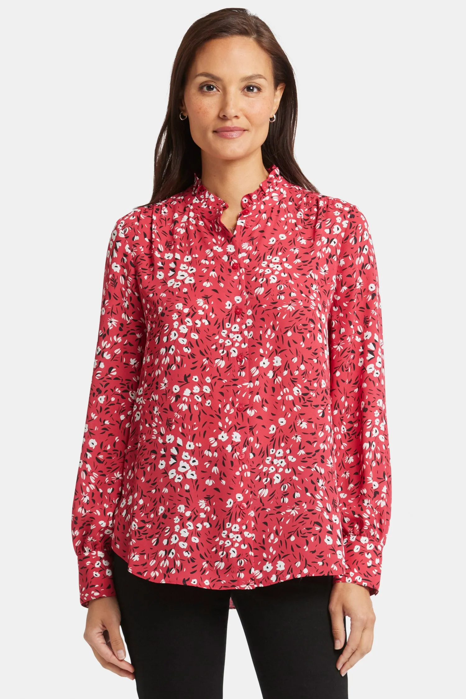 Ruffle Neck Blouse - Cherry Creek sold by NYDJ product image thumbnail 4