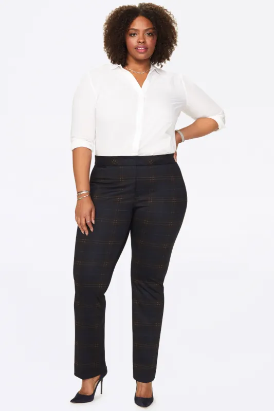 Slim Trouser Pants In Plus Size - Oakland Plaid sold by NYDJ