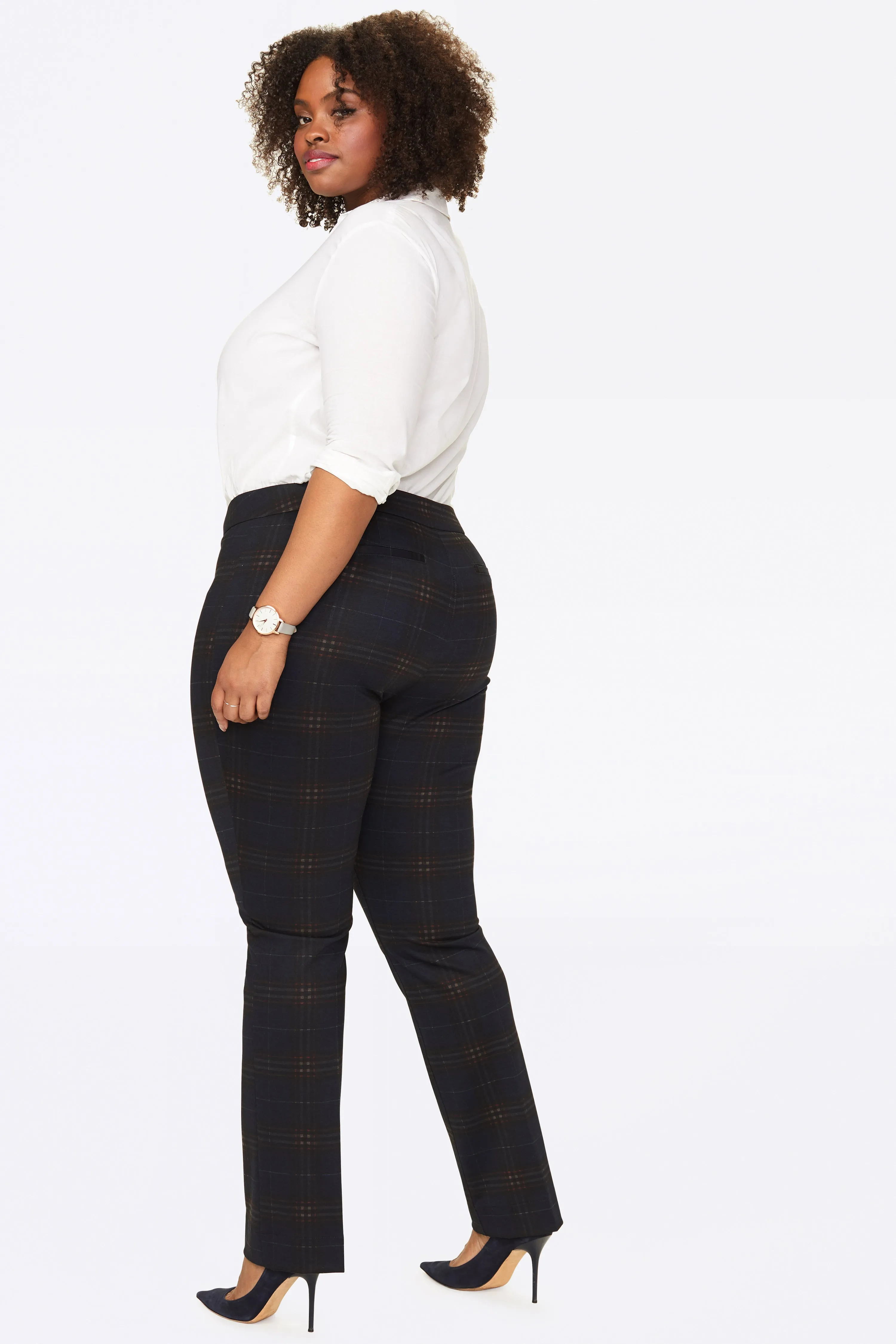 Slim Trouser Pants In Plus Size - Oakland Plaid sold by NYDJ product image thumbnail 2