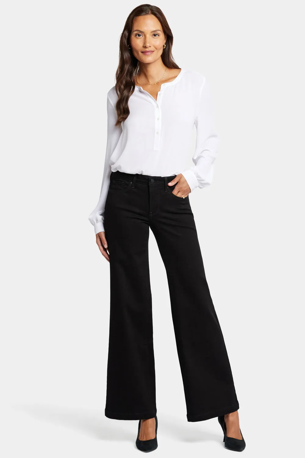 Teresa Wide Leg Jeans - Black sold by NYDJ