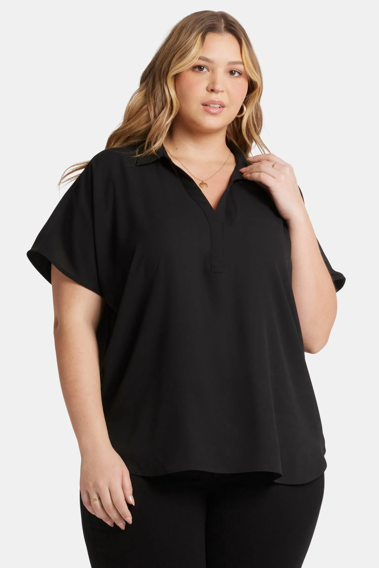 Becky Short Sleeved Blouse In Plus Size - Black sold by NYDJ product image thumbnail 4