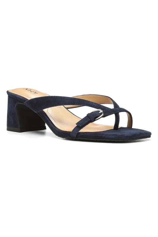 Glam Block Heel Sandals In Wide Width - Navy sold by NYDJ