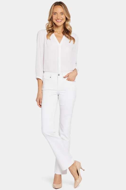 Marilyn Straight Jeans In Petite - Optic White sold by NYDJ