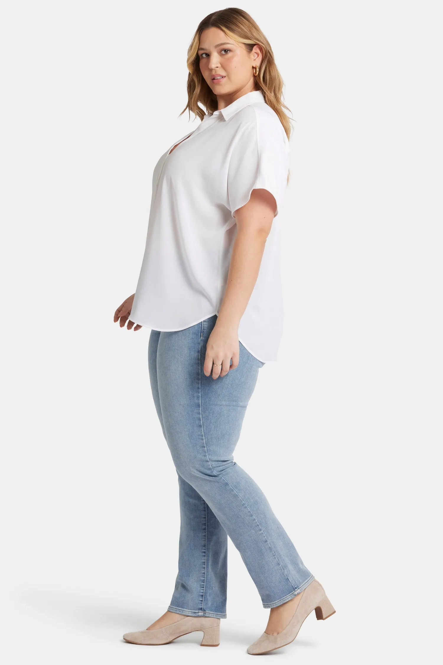 Becky Short Sleeved Blouse In Plus Size - Optic White sold by NYDJ product image thumbnail 3