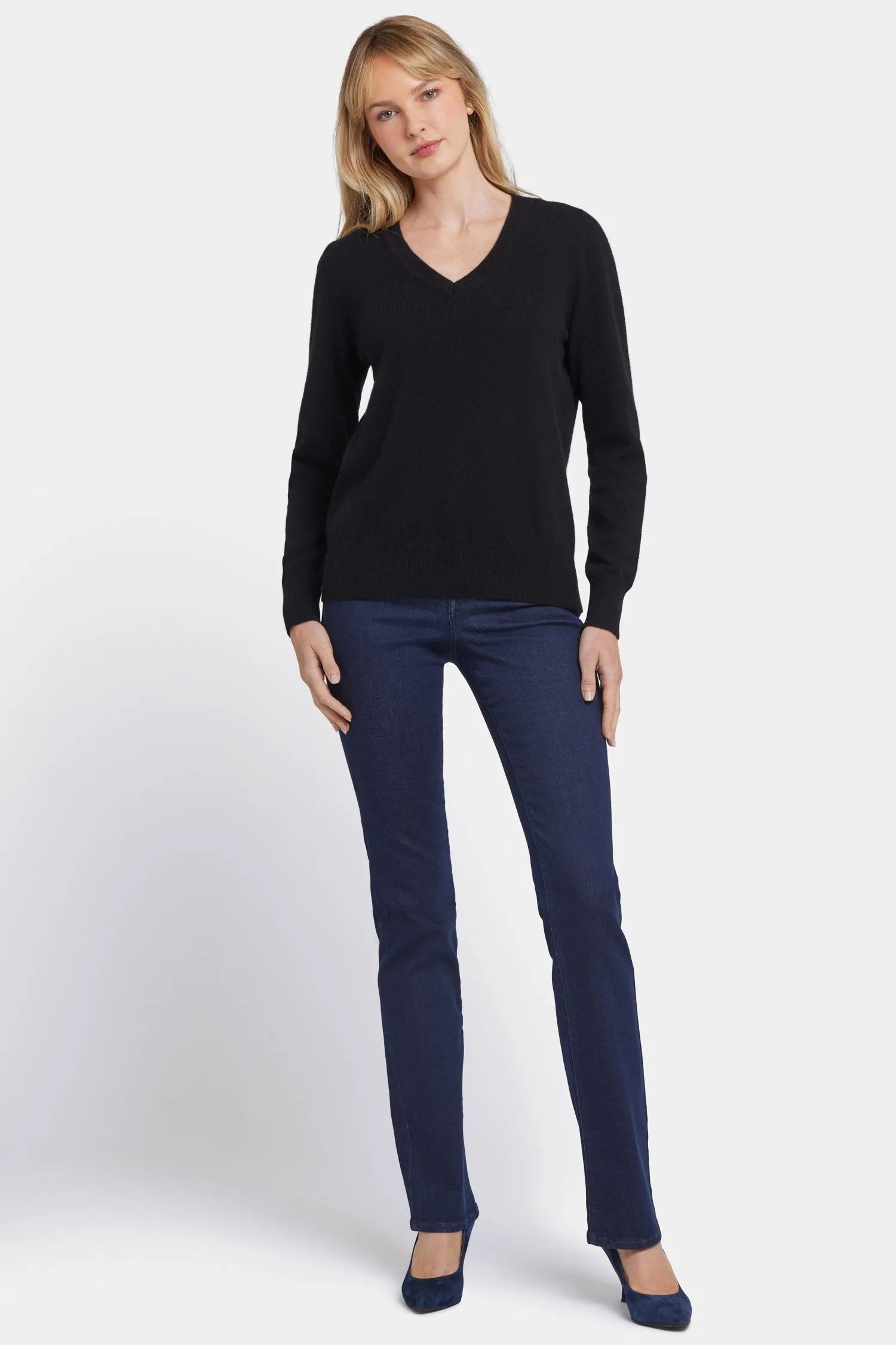 Cashmere Classic V-Neck Sweater - Black sold by NYDJ product image thumbnail 5