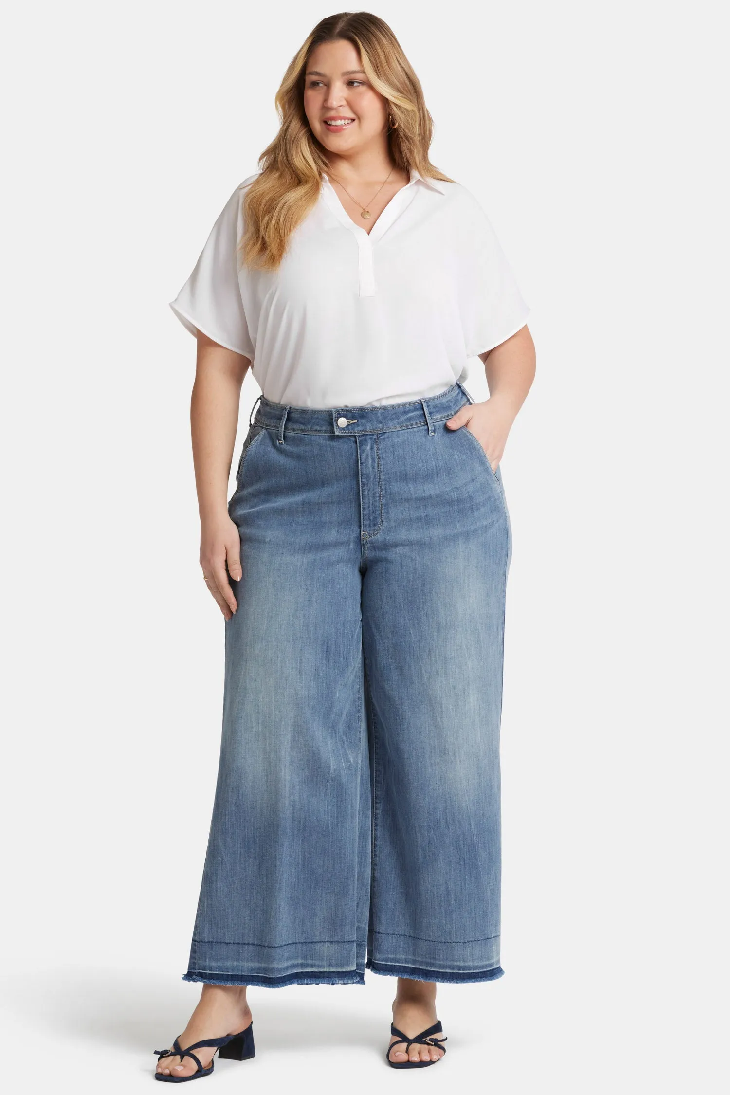 Mona Wide Leg Trouser Ankle Jeans In Plus Size - State sold by NYDJ