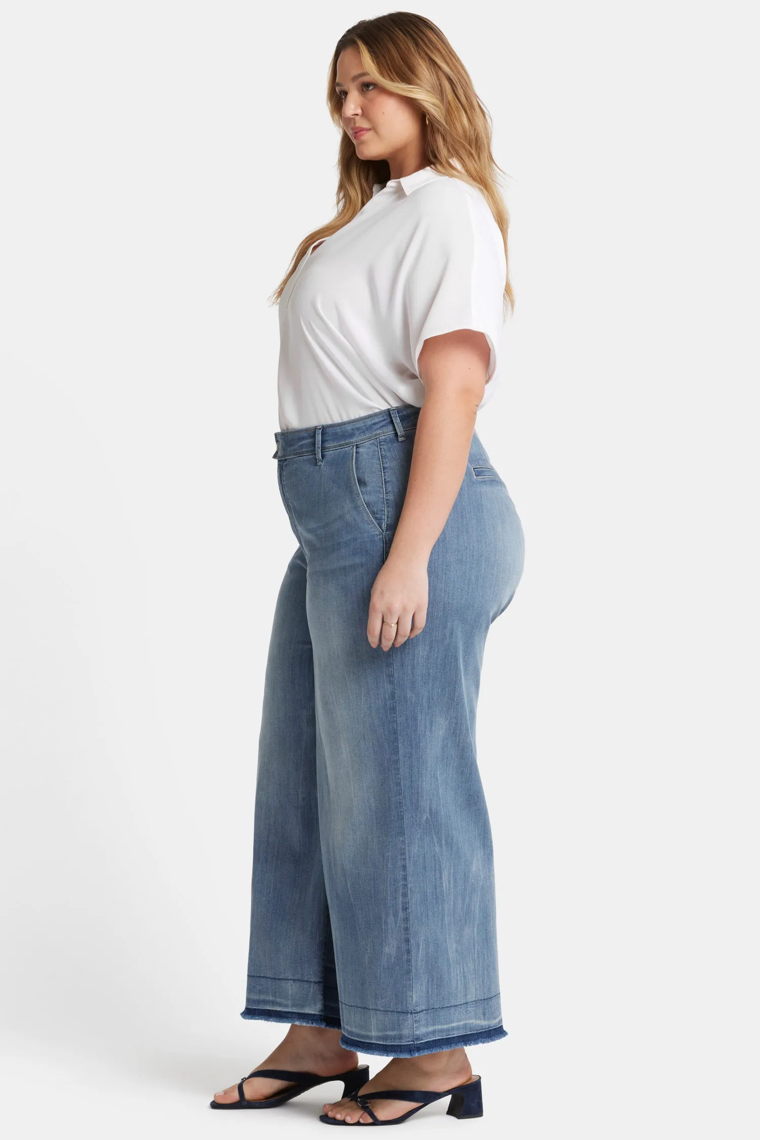 Mona Wide Leg Trouser Ankle Jeans In Plus Size - State sold by NYDJ product image thumbnail 5
