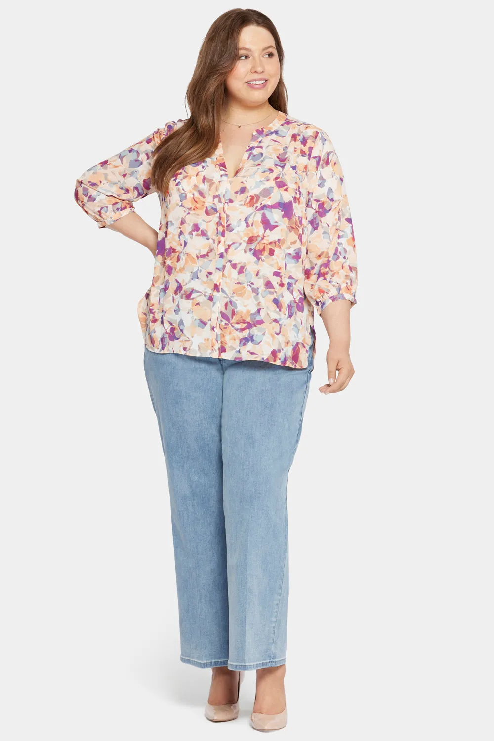 Pintuck Blouse In Plus Size - Fallen Leaf sold by NYDJ product image thumbnail 5