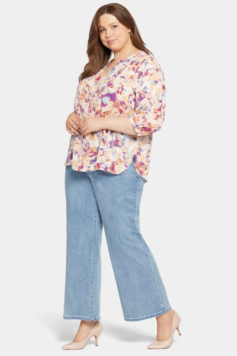 Pintuck Blouse In Plus Size - Fallen Leaf sold by NYDJ product image thumbnail 3