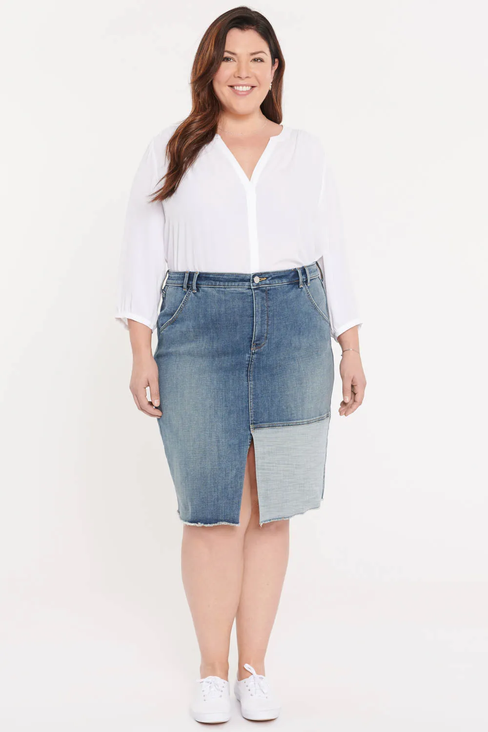 Midi Skirt In Plus Size - Clean Seline sold by NYDJ