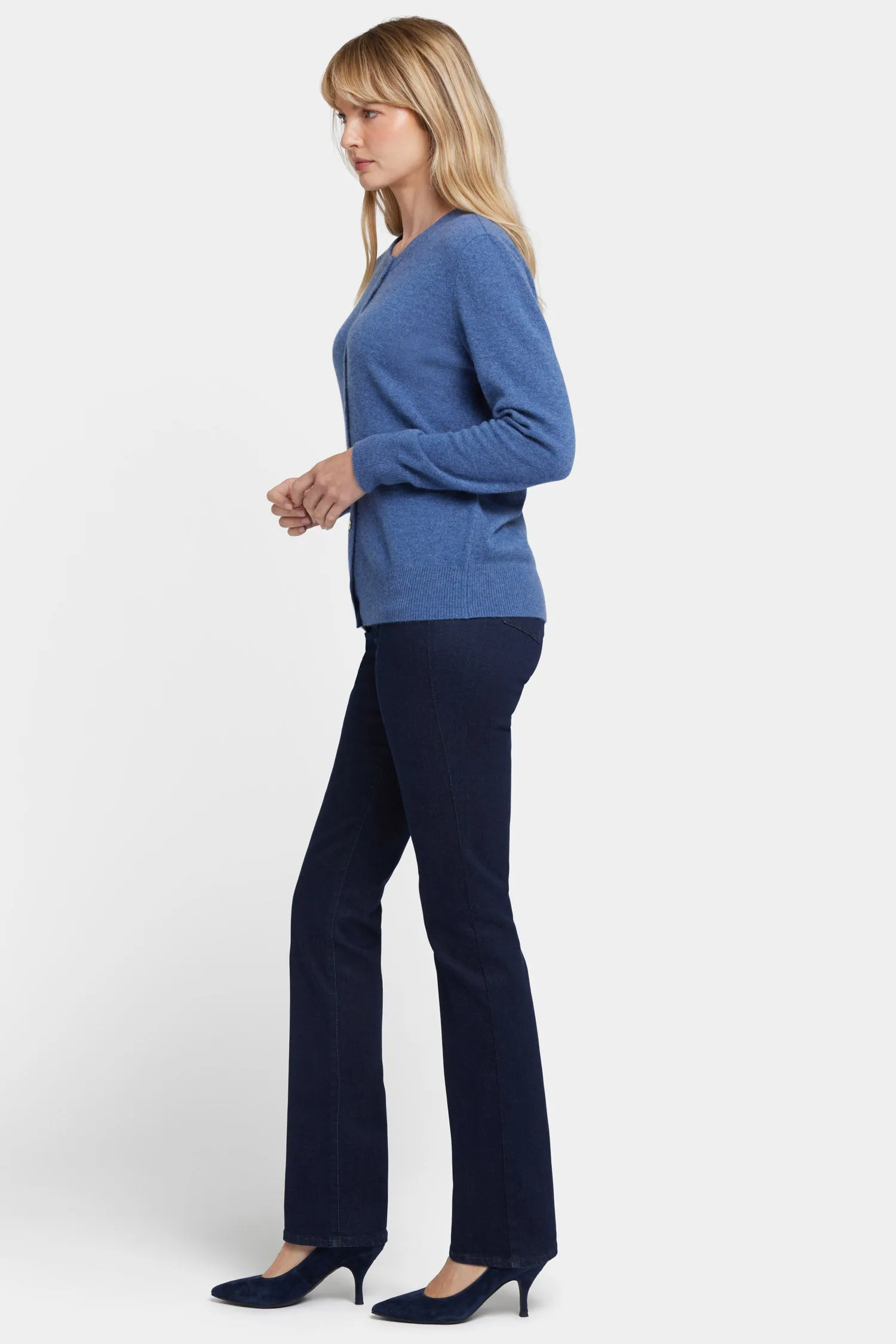 Cashmere Crewneck Cardigan - Heather Blue sold by NYDJ product image thumbnail 3