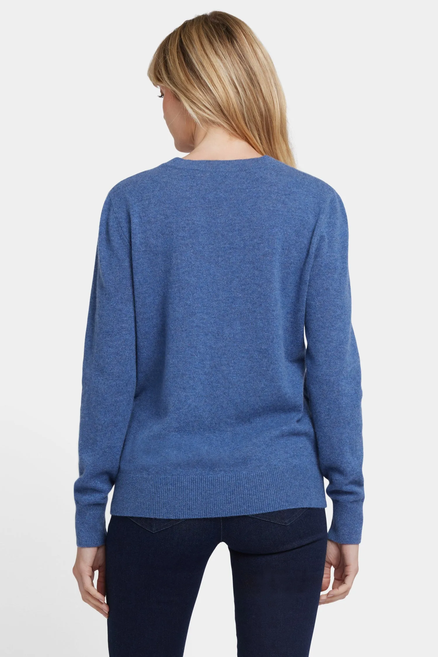 Cashmere Crewneck Cardigan - Heather Blue sold by NYDJ product image thumbnail 2