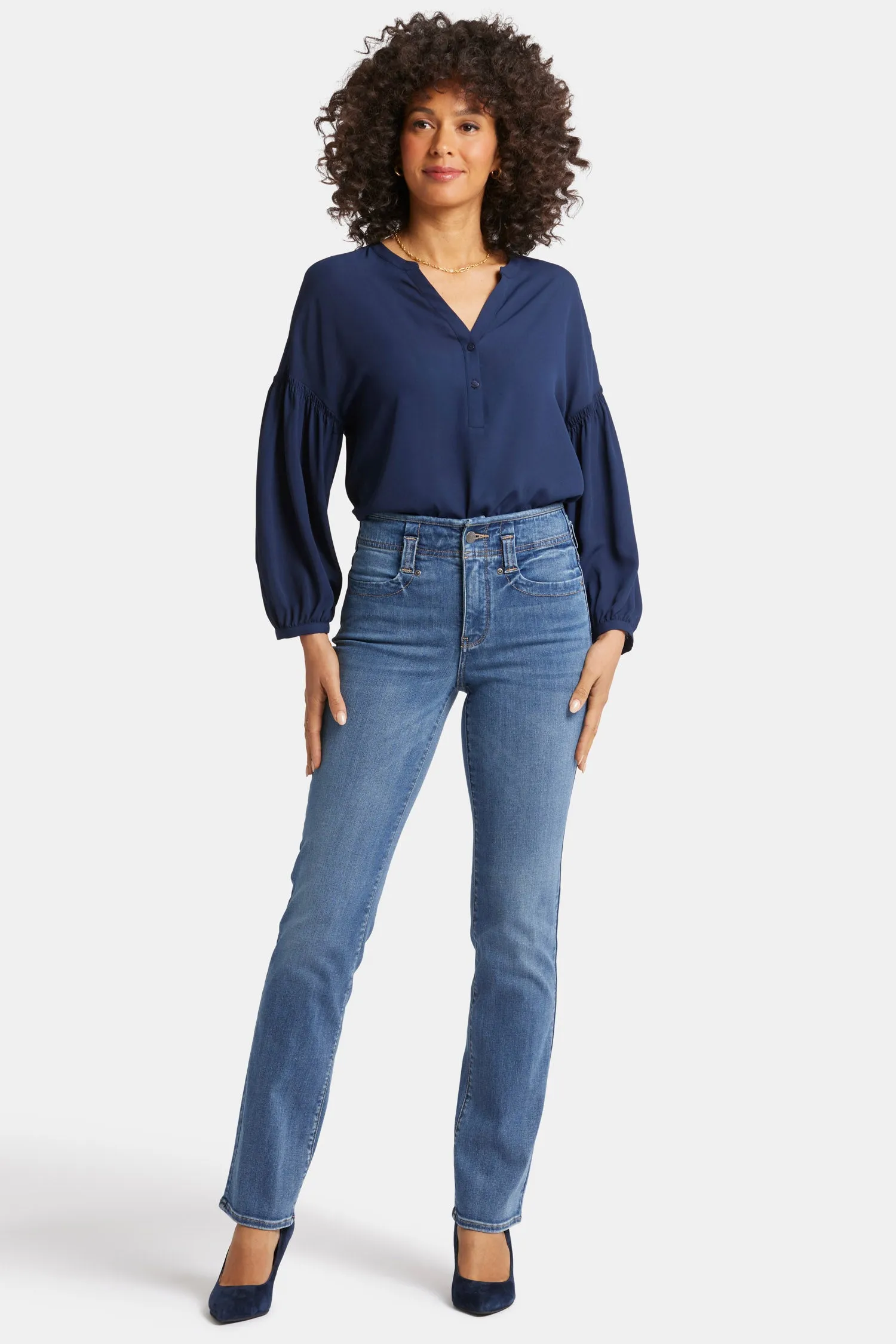 Marilyn Straight Jeans In Petite - Clear Brook sold by NYDJ
