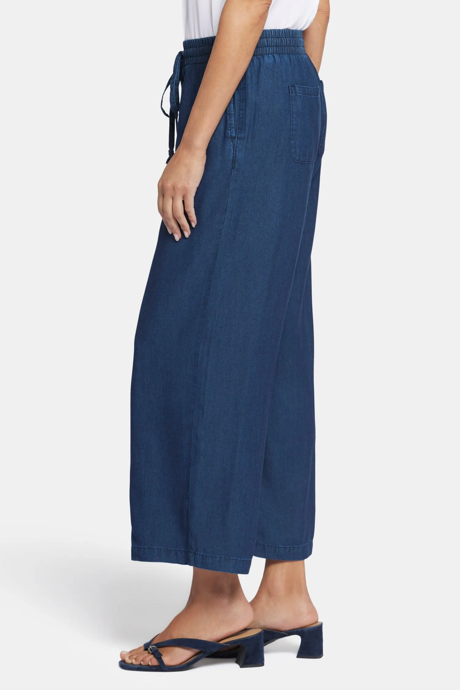 Jayne Wide Leg Ankle Pull-On Pants In Petite - Indigo Ocean sold by NYDJ product image thumbnail 3