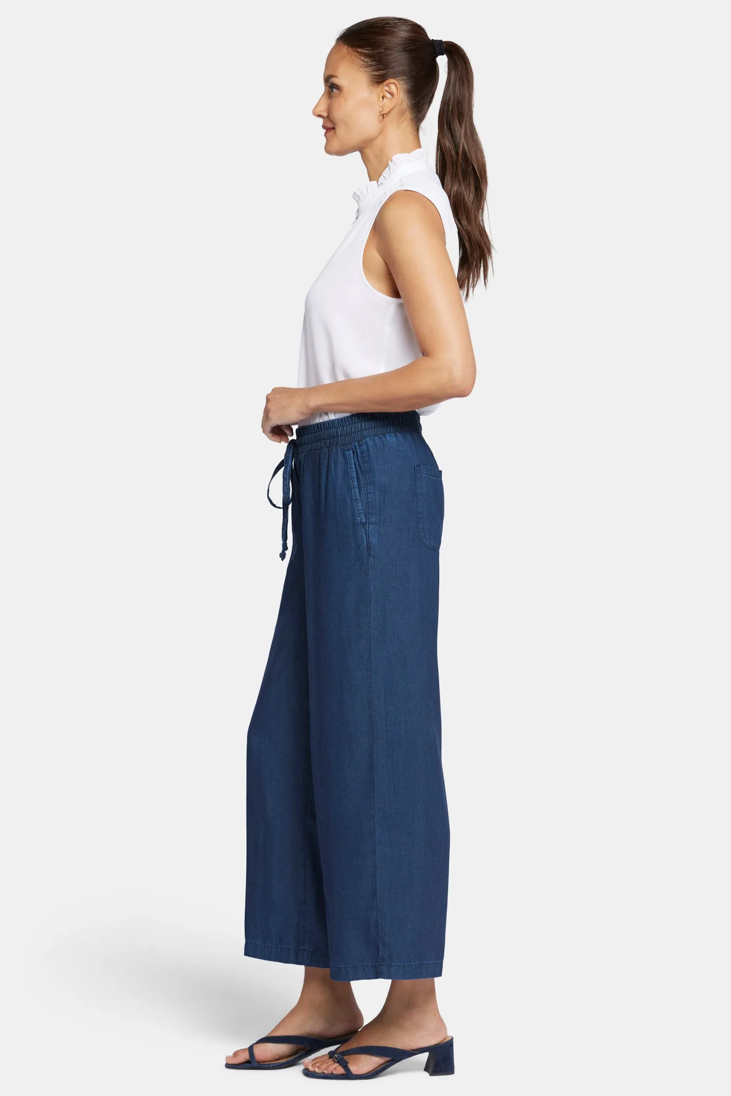 Jayne Wide Leg Ankle Pull-On Pants In Petite - Indigo Ocean sold by NYDJ product image thumbnail 5