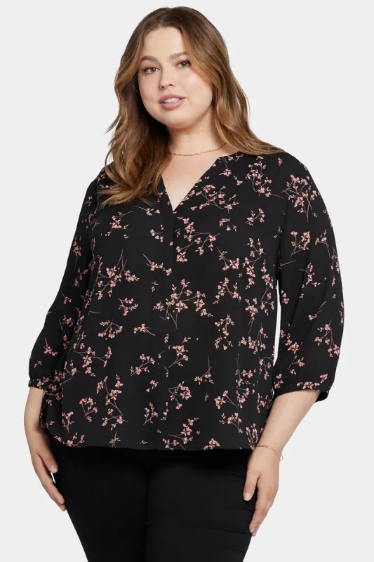 Pintuck Blouse In Plus Size - Cynthiana sold by NYDJ