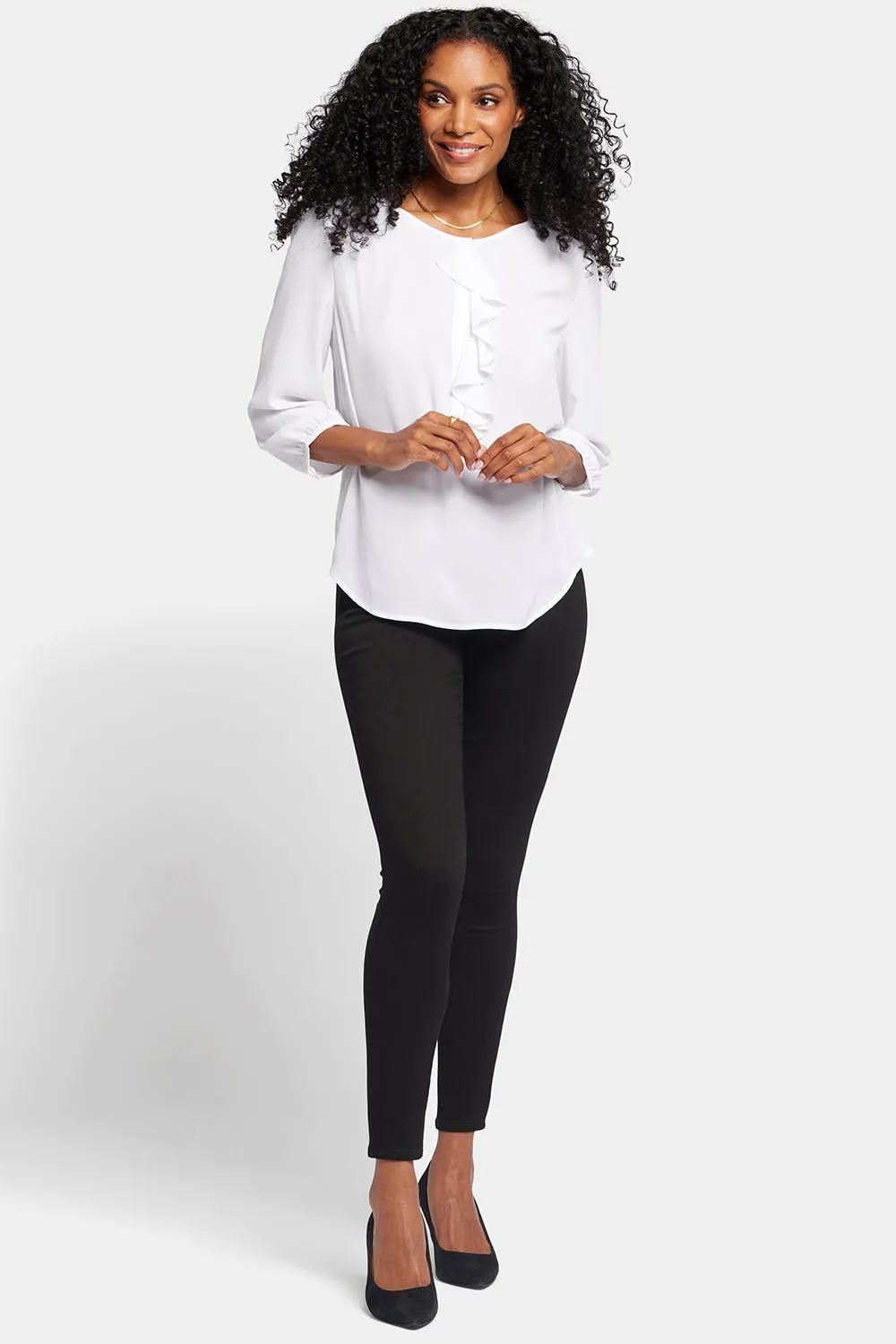 Flounce Front Blouse - Optic White sold by NYDJ product image thumbnail 5