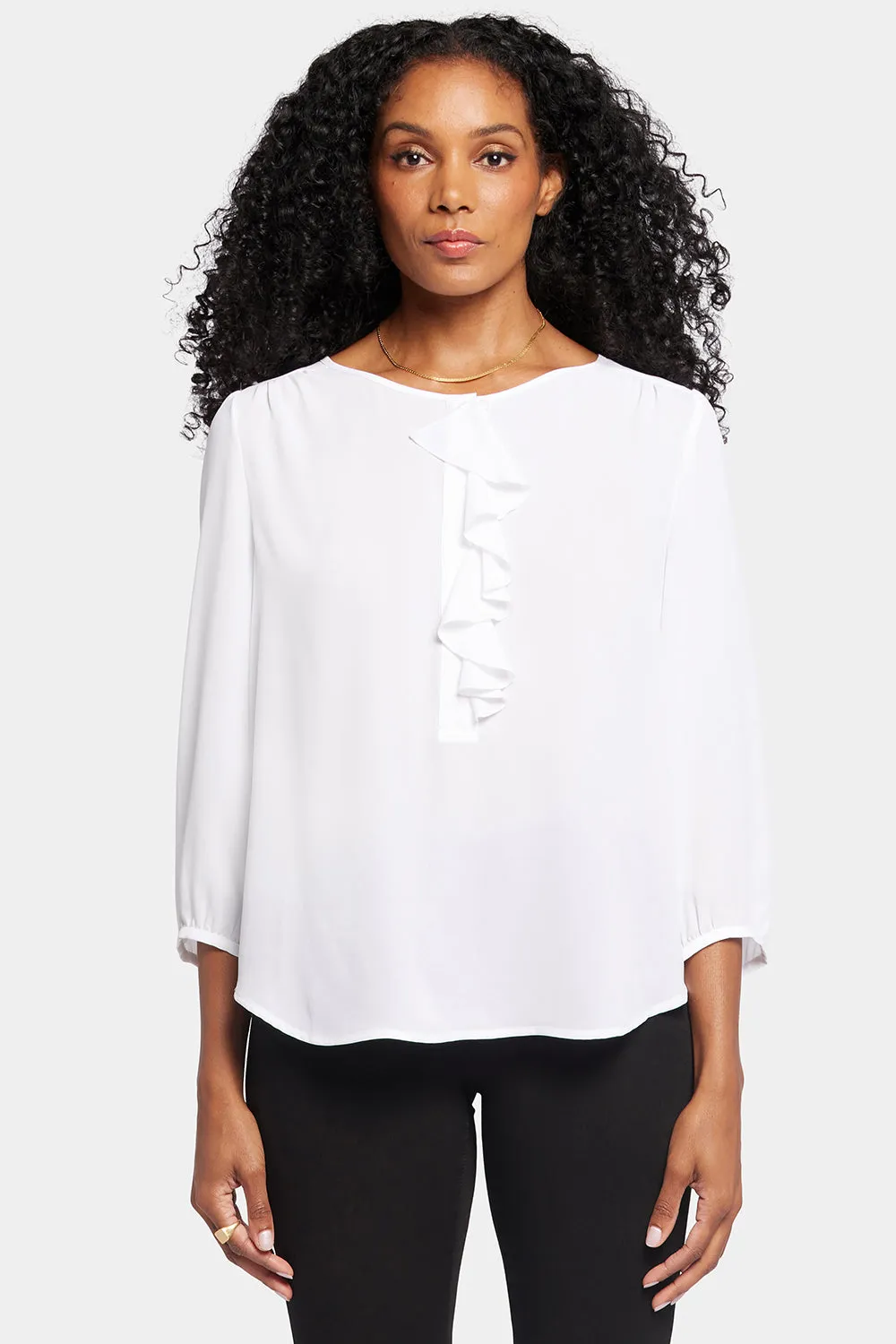 Flounce Front Blouse - Optic White sold by NYDJ product image thumbnail 4