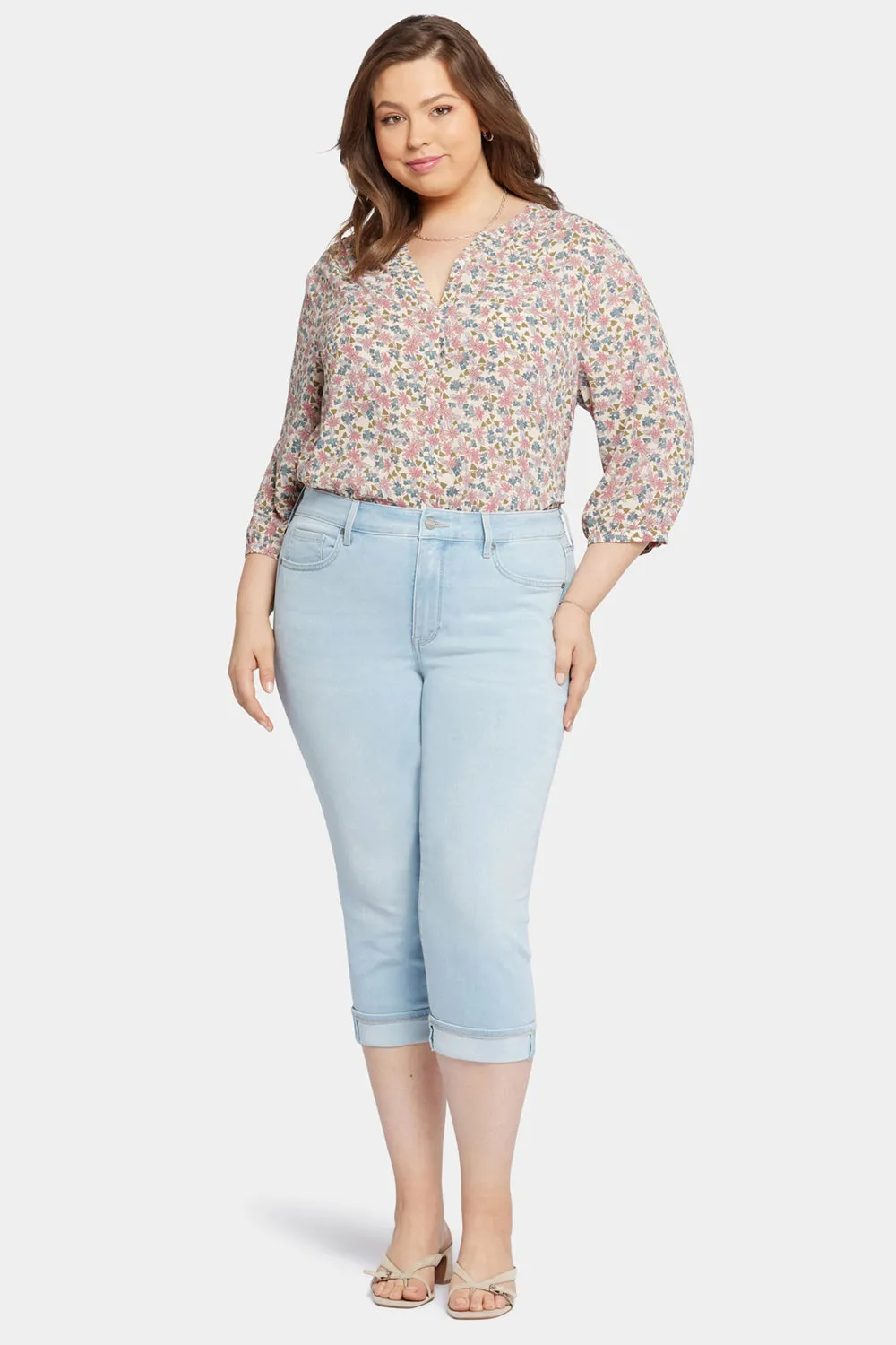 Marilyn Straight Crop Jeans In Plus Size - Brightside sold by NYDJ