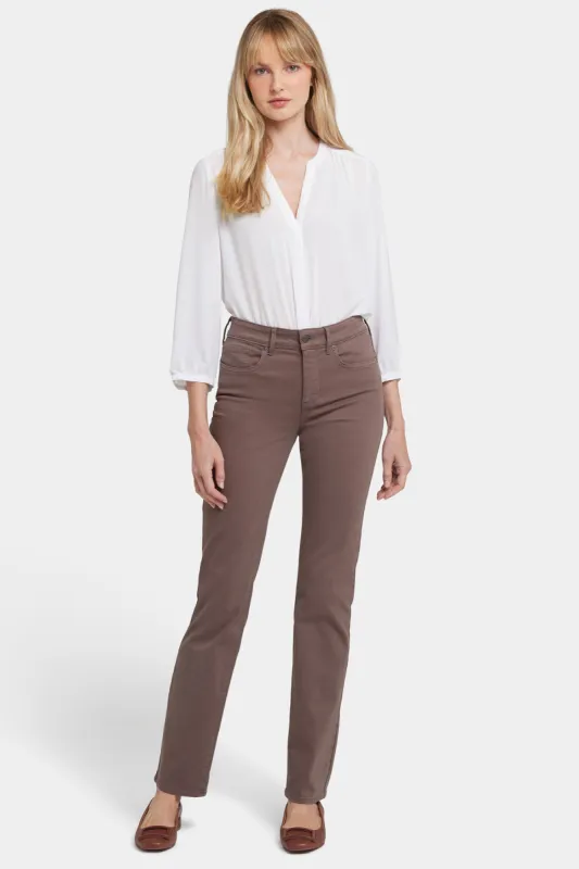 Marilyn Straight Jeans In Petite - Dark Wood sold by NYDJ