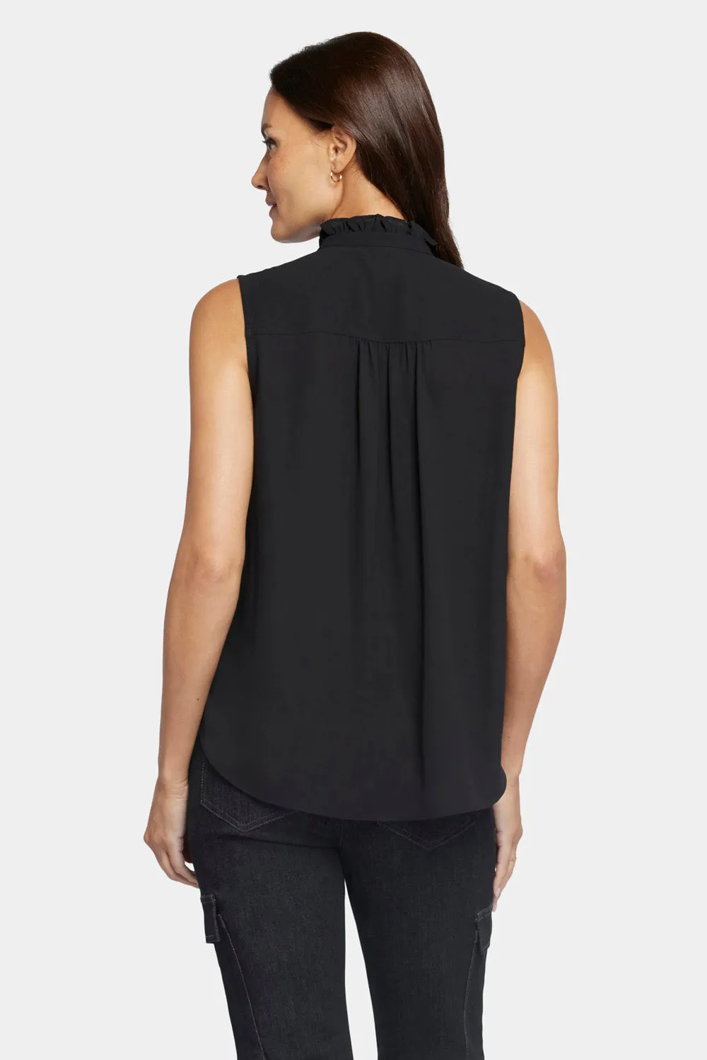 Sleeveless Ruffle Neck Blouse - Black sold by NYDJ product image thumbnail 2