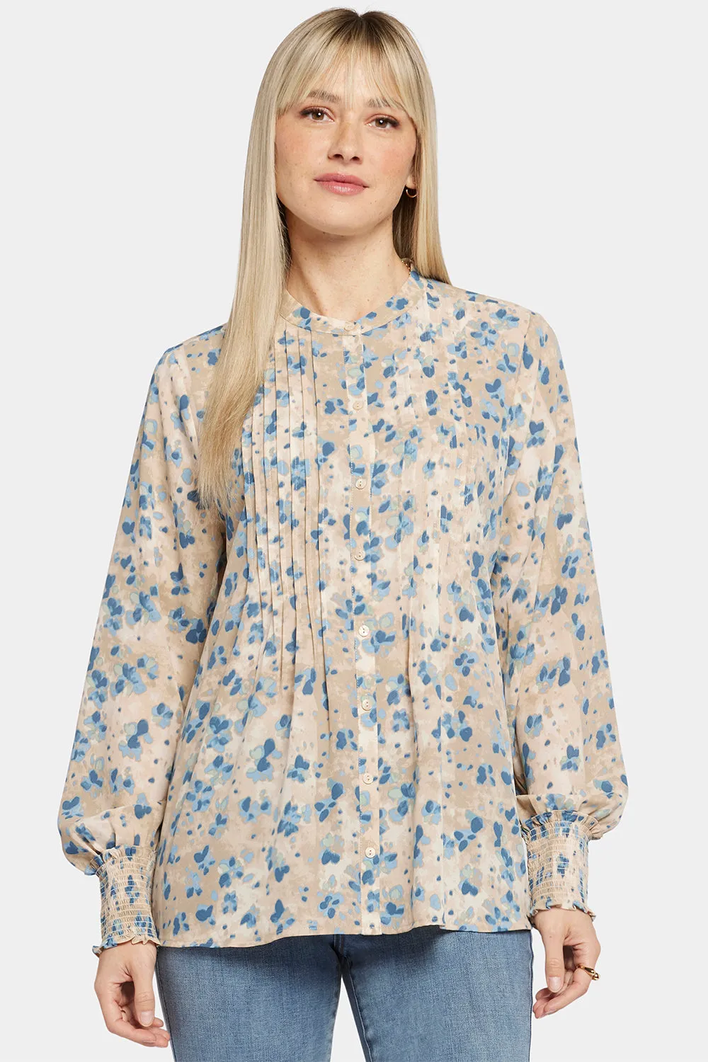 Pleated Peasant Blouse - Wind River sold by NYDJ product image thumbnail 4