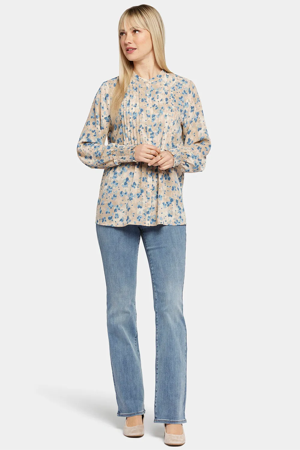 Pleated Peasant Blouse - Wind River sold by NYDJ product image thumbnail 5