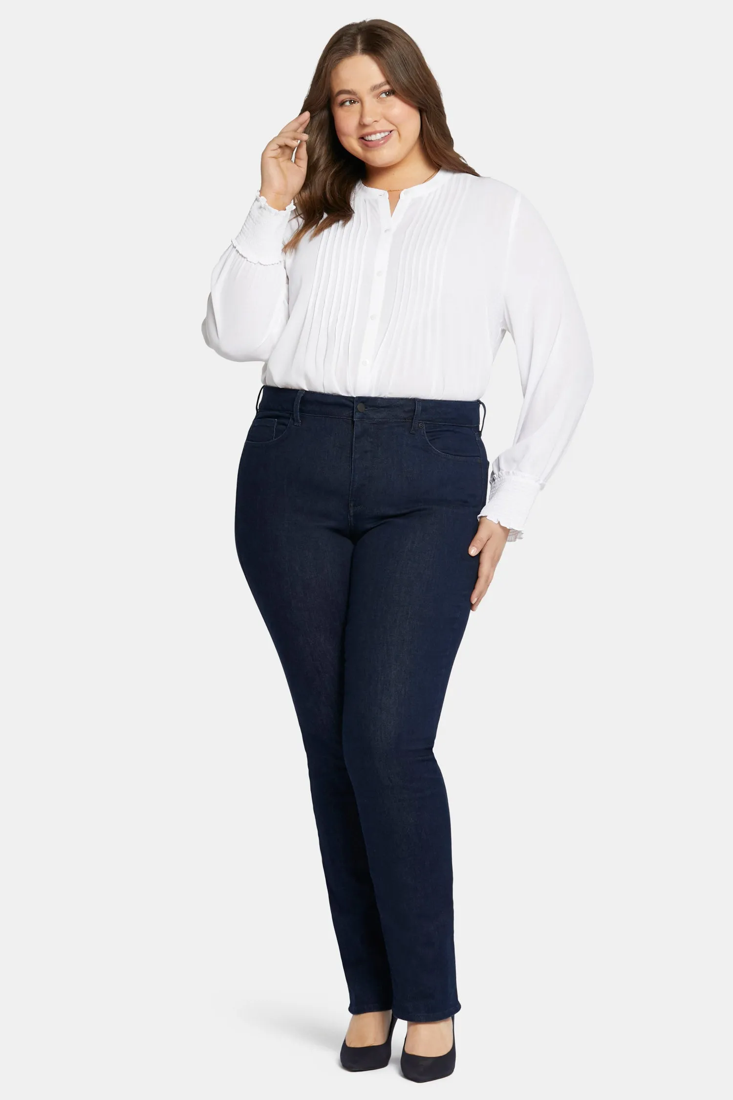 Marilyn Straight Jeans In Plus Size - Rinse sold by NYDJ