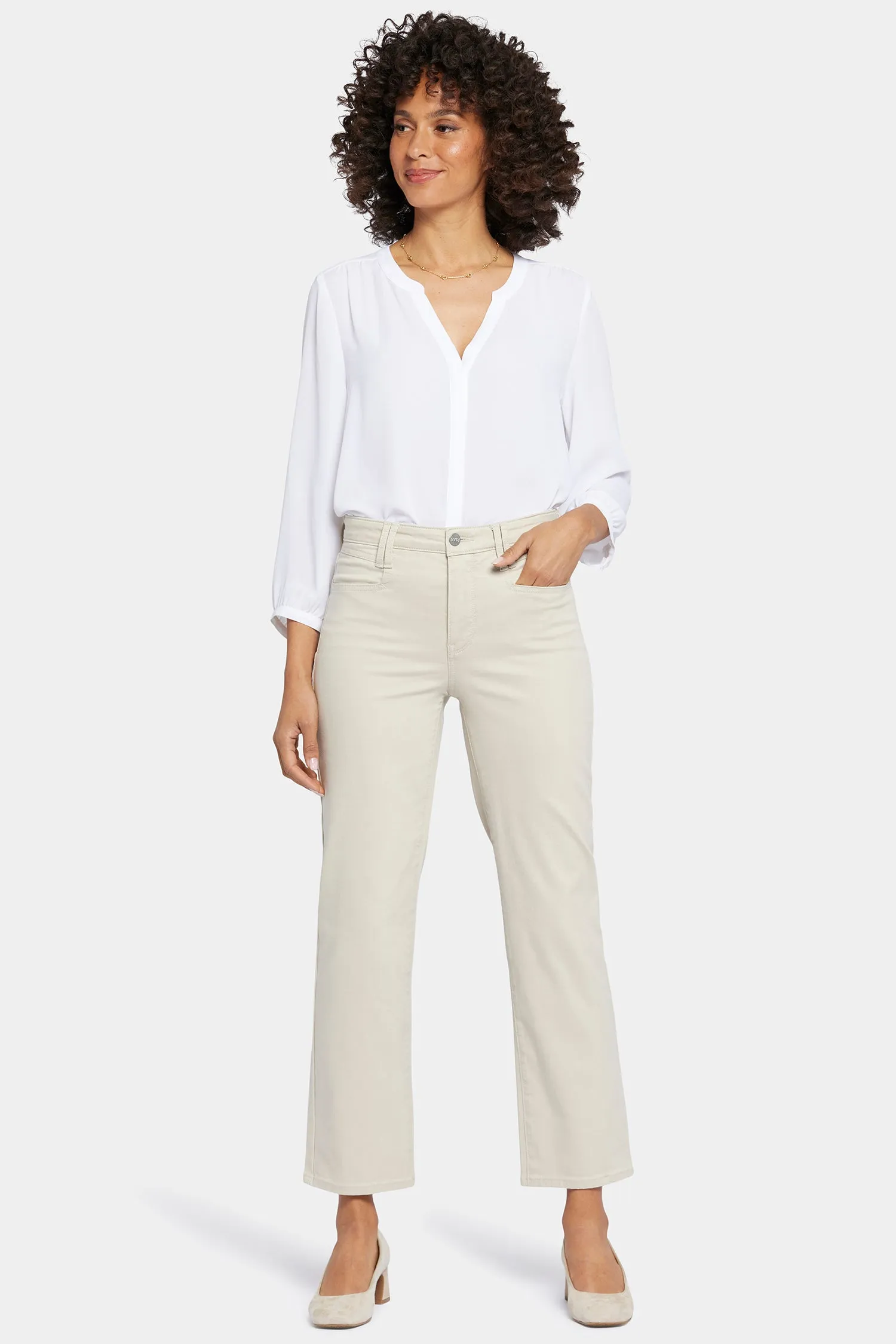 Bailey Relaxed Straight Ankle Jeans - Feather sold by NYDJ