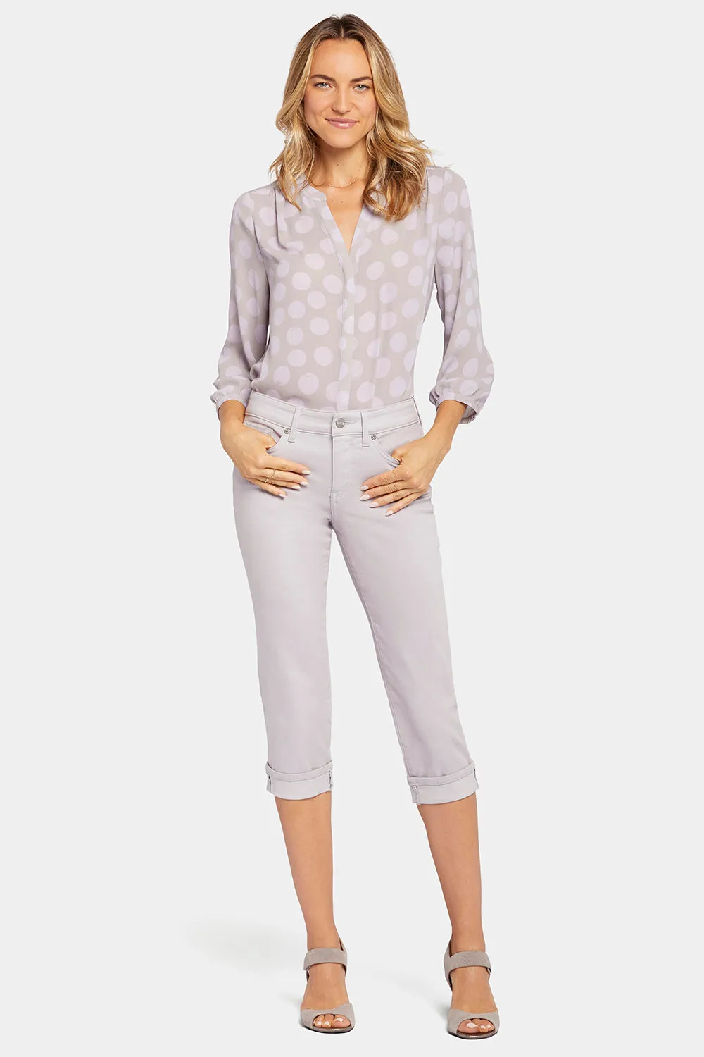Marilyn Straight Crop Jeans In Petite - Pearl Grey sold by NYDJ