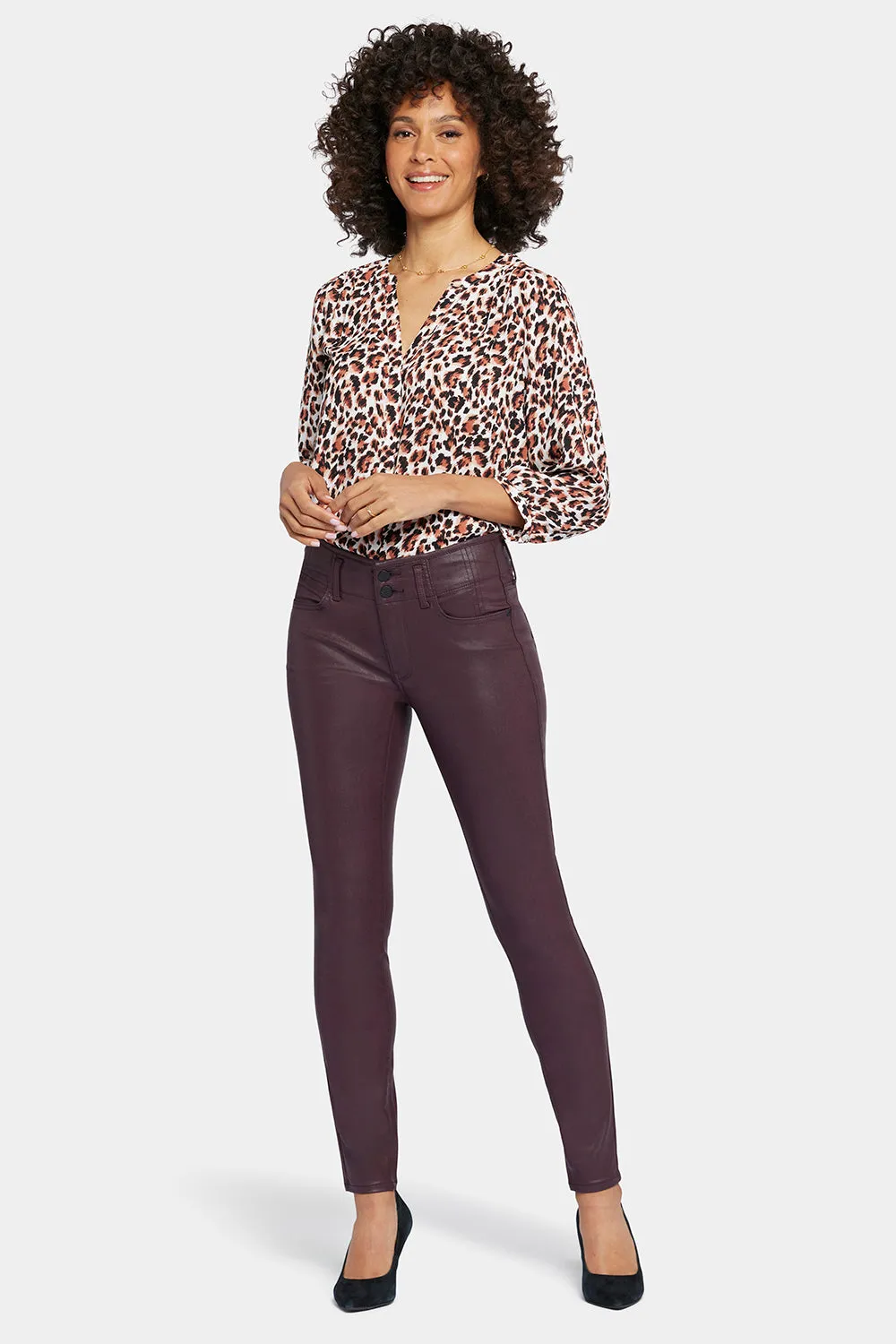 Coated Ami Skinny Jeans - Dark Cherry Coated sold by NYDJ product image thumbnail 4